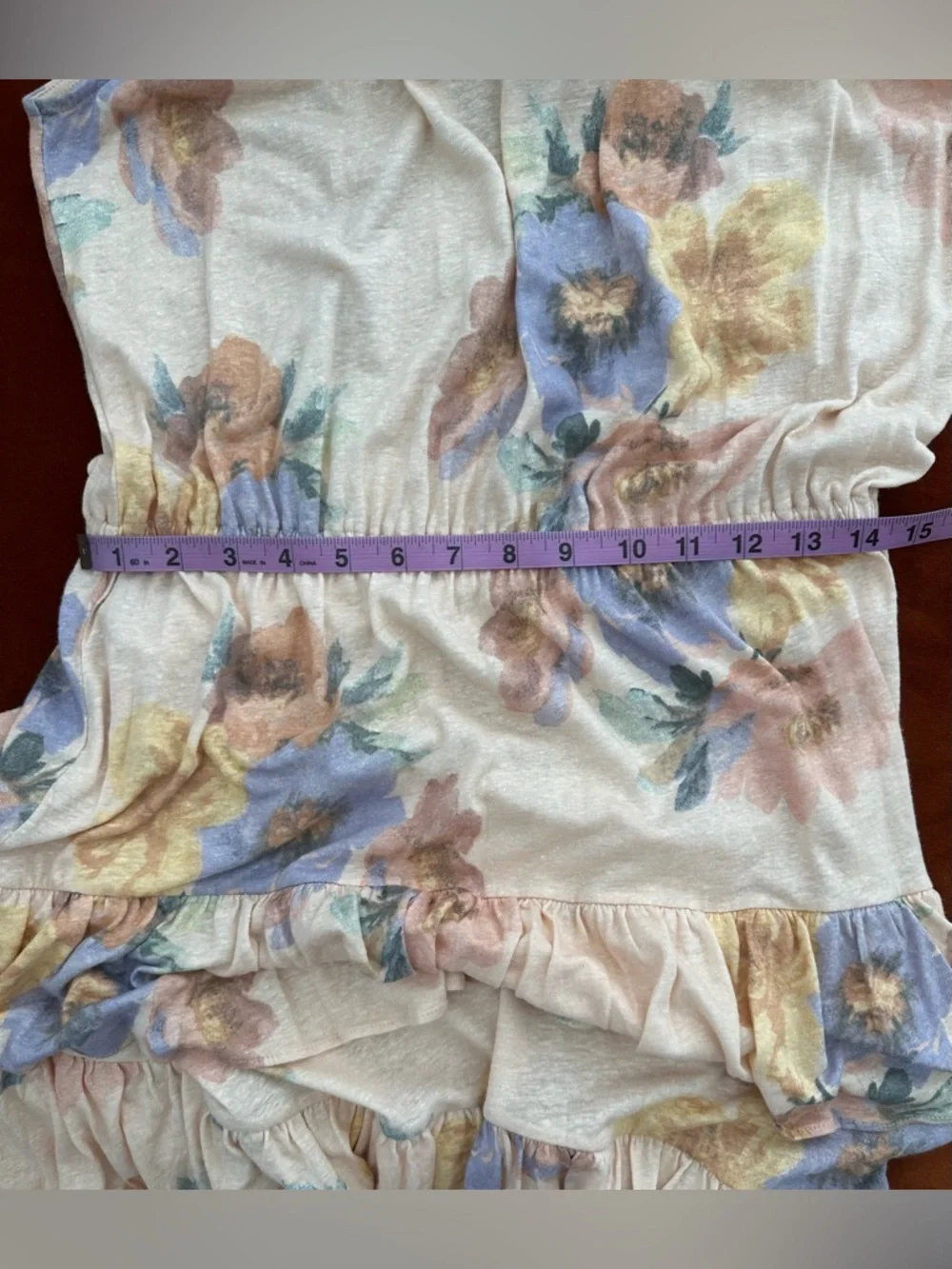 Ralph Lauren Black Label NWT Floral Tiered Off Shoulder Midi Dress Linen Blend L - Picture 8 of 15